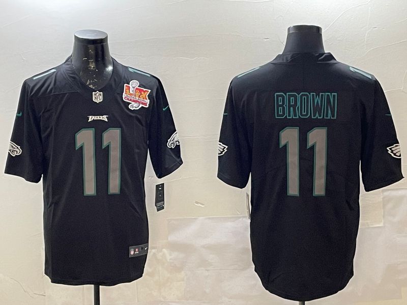 Men Philadelphia Eagles #11 Brown Black 2025 Nike Vapor Limited NFL Jersey style 2267